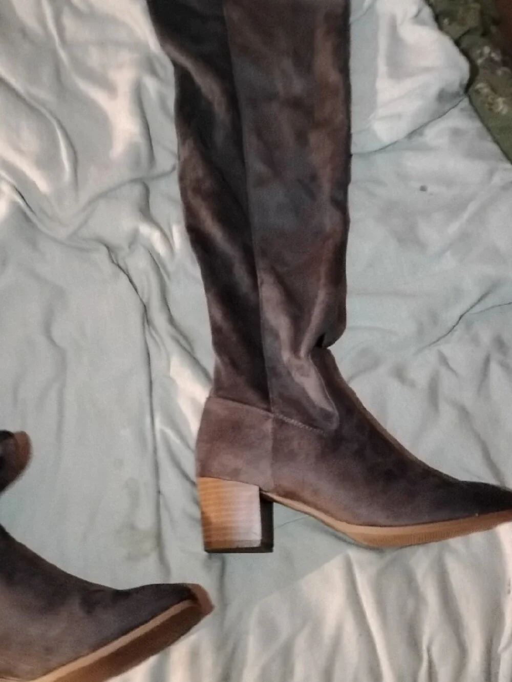 Caslon Over-the-Knee Block Heel Women’s Boots in Gray  Size 8W